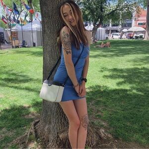 Blue mini bodycon dress